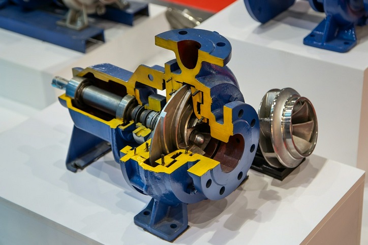 przekrój przez pompę wirową